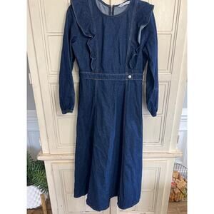 Zara size large denim maxi dress